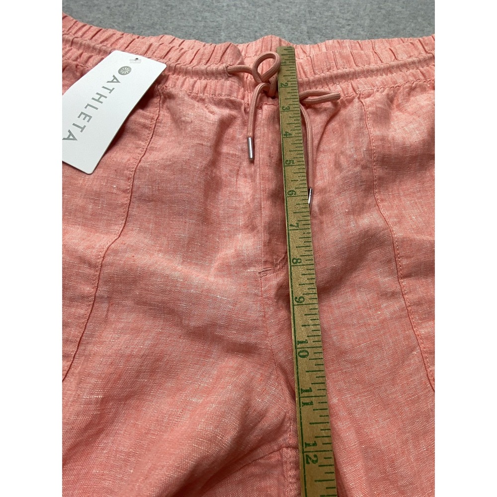 Athleta Retreat Linen Pant Womens 14 Pink Lightweight Easy Care‎ Secure Pockets - Picture 6 of 12